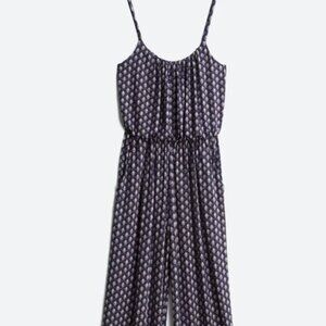 Kaileigh Midnight Blue and White Knit Jumpsuit